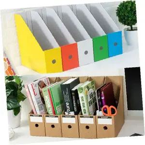 책상정리 서류보관 크라프트지 파일꽂이 문서수납함 사무용품 책꽂이 거치대 다섯개묶음