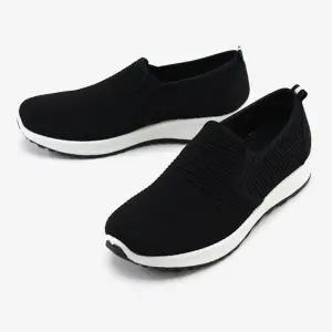 블랙 슬립온 운동화 끈없는신발 데일리 발편한신발 여성슬립온 밴딩슬립온