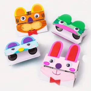 4인용 컬러링 입체 동물망원경 만들기 EVA스티커 초등 방과후 미술활동 돌봄교실 창체