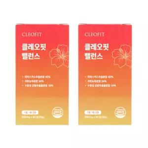 클레오핏 밸런스 60정 2박스 히비스커스 석류 강황 유산균 바나바잎