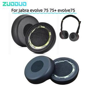 Jabra Evolve 75 헤드셋 귀마개 듀얼 교체 단백질 가죽 이어 패드 쿠션 커버