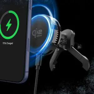 슈피겐 Qi2 25W 쿨링 펠티어 맥세이프 차량용 핸드폰 거치대 고속 무선 충전기 EV25MFAQ