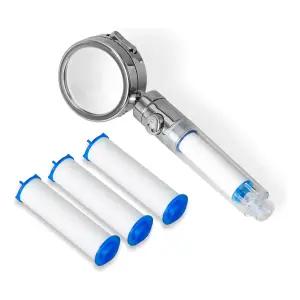 절수형 투버튼식 필터 샤워헤드+교체용 3개입 싱크대 수전 화장실 기해드 기헤드 호스