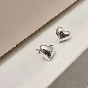 [골드스마일]S5013 여성 볼드 하트 귀걸이 이어링 귀여운 데일리 은귀걸이 실버925
