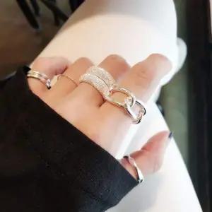 [골드스마일]S132 여성 유니크 체인 반지 여성 데일리 은반지 링 (실버 925)