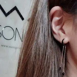 [골드스마일]SE140 여성 유니크 별 달 귀걸이 데일리 은귀걸이 (실버 925)