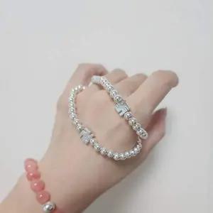 [골드스마일]S5114 여성 만자 콩콩이 볼 우레탄 팔찌 유니크 은팔찌 실버925