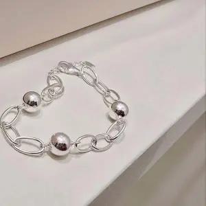 [골드스마일]S755 여성 볼 디자인 팔찌 심플 체인 데일리 은팔찌 실버925