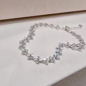 [골드스마일]S754 여성 컷팅 꽃 팬던트 심플 은팔찌 유니크 데일리 팔찌 실버925