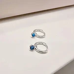 [골드스마일]S707 여성 터키석 원터치 귀걸이 심플 이어링 데일리 은귀걸이