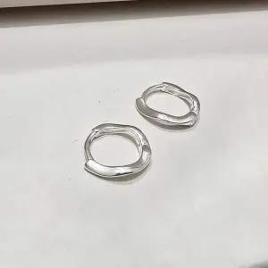 [골드스마일]S402 여성 물결 디자인 원터치 귀걸이 데일리 이어링 실버 925