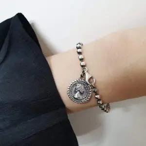 [골드스마일]SS3016 엔틱 여신 코인 팔찌 4미리 군번줄 은팔찌 실버925
