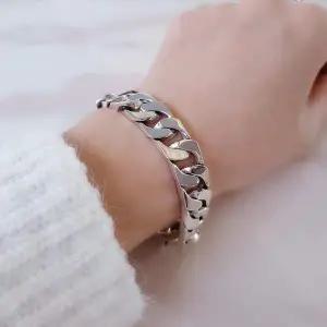 [골드스마일]SS3031 와일드 컷팅 체인팔찌 볼드 유니크 데일리 은팔찌 실버925