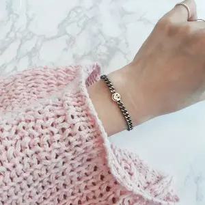 [골드스마일]SS3042 여성 스마일 팬던트 체인 팔찌 유니크 귀욤 데일리 은팔찌