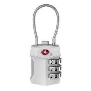 유연한 와이어 로프 3열 번호키 자물쇠 (실버) 도난방지 다이얼자물쇠