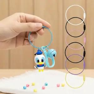 컬러 와이어링 10P 아크릴 비즈 키링 만들기 재료 DIY 세트 15mm