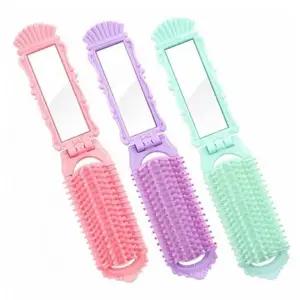 [에스에스_62]휴대용 브러쉬 손거울 공주손거울 빗세트 1개