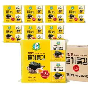 [성경김본사]  들기름 식탁김 4g 12봉 x 8개 (총 96봉) 1박스