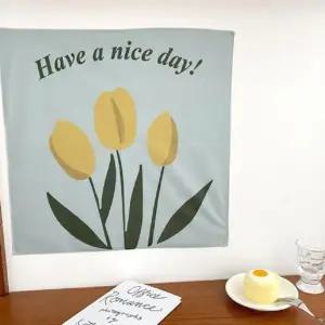 포인트 튤립 패브릭 포스터 공간 인테리어 패브릭 포스터 벽걸이 홈데코