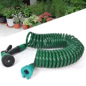10M 꽃밭물주기 세차 엉킴없는 코일호스 물호스 다기능분사기 청소용호수
