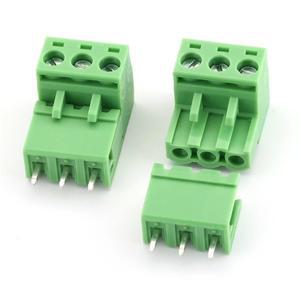 10 세트 3핀 터미널 플러그 유형 300V 5.08mm 피치 커넥터 pcb 나사 블록