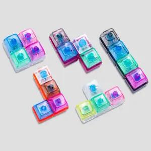 LED 4구 불빛 테트리스 청축 키보드 키캡 딸깍이