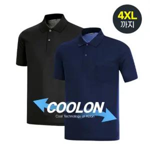 여자 남자 쿨론 솔리드 포켓 카라 여름 스포츠 반팔티