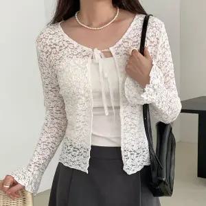 [하젤]나이안 비스코스 레이스 볼레로 가디건_S4673