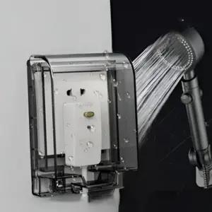 주방 콘센트 커버 접착식 무타공 화장실 욕실 콘센트 커버 방수 가정용 멀티탭 플러그 전기 용품 습기 생활