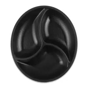 돌산 멜라민 체크(흑) 원3절 DS-7778 3칸 나눔접시