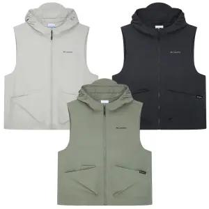 컬럼비아 여성 나일론 후드 베스트 여자 등산 스포츠 조끼 아웃도어룩 주머니 수납성 바람막이 기능