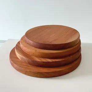 마호가니 원형 도마 서빙 플래터 우드 커팅보드 플레이팅