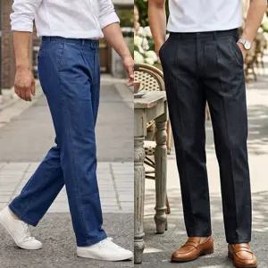 BL아쿠아 여름 스판청바지 중년남성 여름 쿨데님