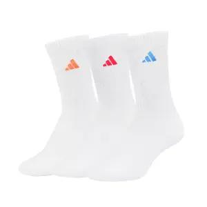 아디다스 쿠션 크루 3팩 중목 스포츠 헬스 러닝 양말 화이트 오렌지 레드 블루 KC9623