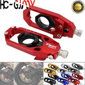 야마하 TMAX 560 용 오토바이 액세서리 CNC 알루미늄 리어 휠 액슬 블록 체인 조절기 텐셔너