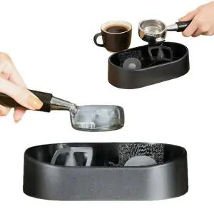 커피 포터필터 청소 키트 (잔여물 수집기 및 정밀 딥클린 브러시 포함) 전동 자동 노크 박스 클리너