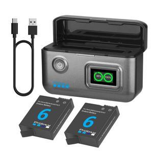 DJI 오스모 액션 6 강화 배터리 2200mAh 360 3 4 5 프로 카메라용 및 고속 충전기