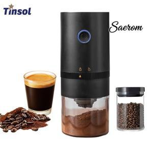 틴솔 신형 미니 전동 커피 원두 그라인더 USB 충전식 가정용 휴대용 세라믹 코어