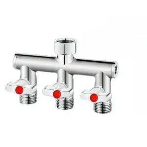 최 수도꼭지분배기 3구 베란다 볼밸브 세탁기 호스 3방향 커넥터 멀티 E형