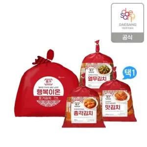 행복이온포기김치 5kg + 별미김치 3종 열무 총각 맛김치) 1택