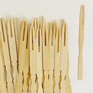 f대나무 미니포크(40매 10cm)1875 요리꼬지 장식 과일 과일포크 디저트포크