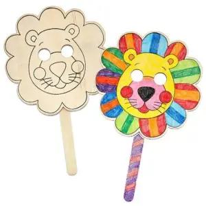 파티 만들기대장 나무손잡이 가면 - 사자