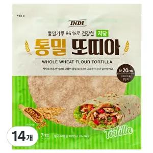 인디 저당 통밀 또띠아 20cm 45g 14개