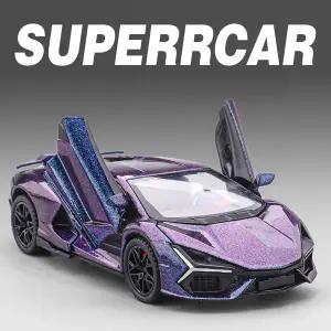 132 람보르기니 레불토 V12 GT 자동차 장난감 합금 다이캐스트 모델 도어 열림 소리와 빛 풀백 미니어처 스