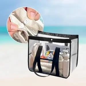 [큰손할인] PVC투명숄더백 비치백 워터파크 바캉스룩 여름 물놀이 대용량 방수 수영 가방 해변 젤리백