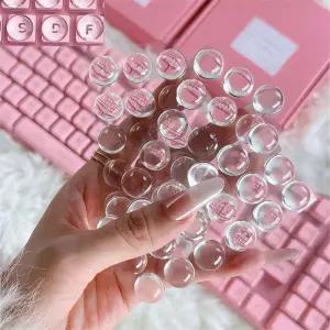 32pcs 높은 둥근 모양의 투명한 키보드 스티커 컴퓨터 액세서리 긴 손톱을 위한 노트북 커버
