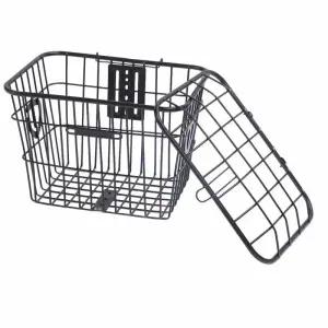 자전거바구니 전기 자전거 바구니 철제 후면 수납 대용량 사이클링 뚜껑 애완동물 가방 음식 보관