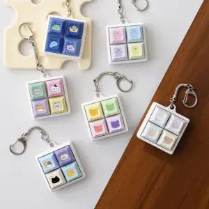 트라이코지 동물 친구들 네모 키캡 키링 가방고리 파우치고리