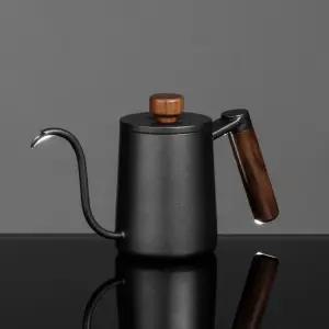 핸드드립포트 우드핸들 드립커피 구스넥 스테인리스 블랙 커피주전자 드립커피포트