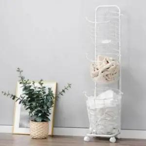 [생활] 빨래바구니 이동식 트롤리 2단 3단 스틸 철재 수납함